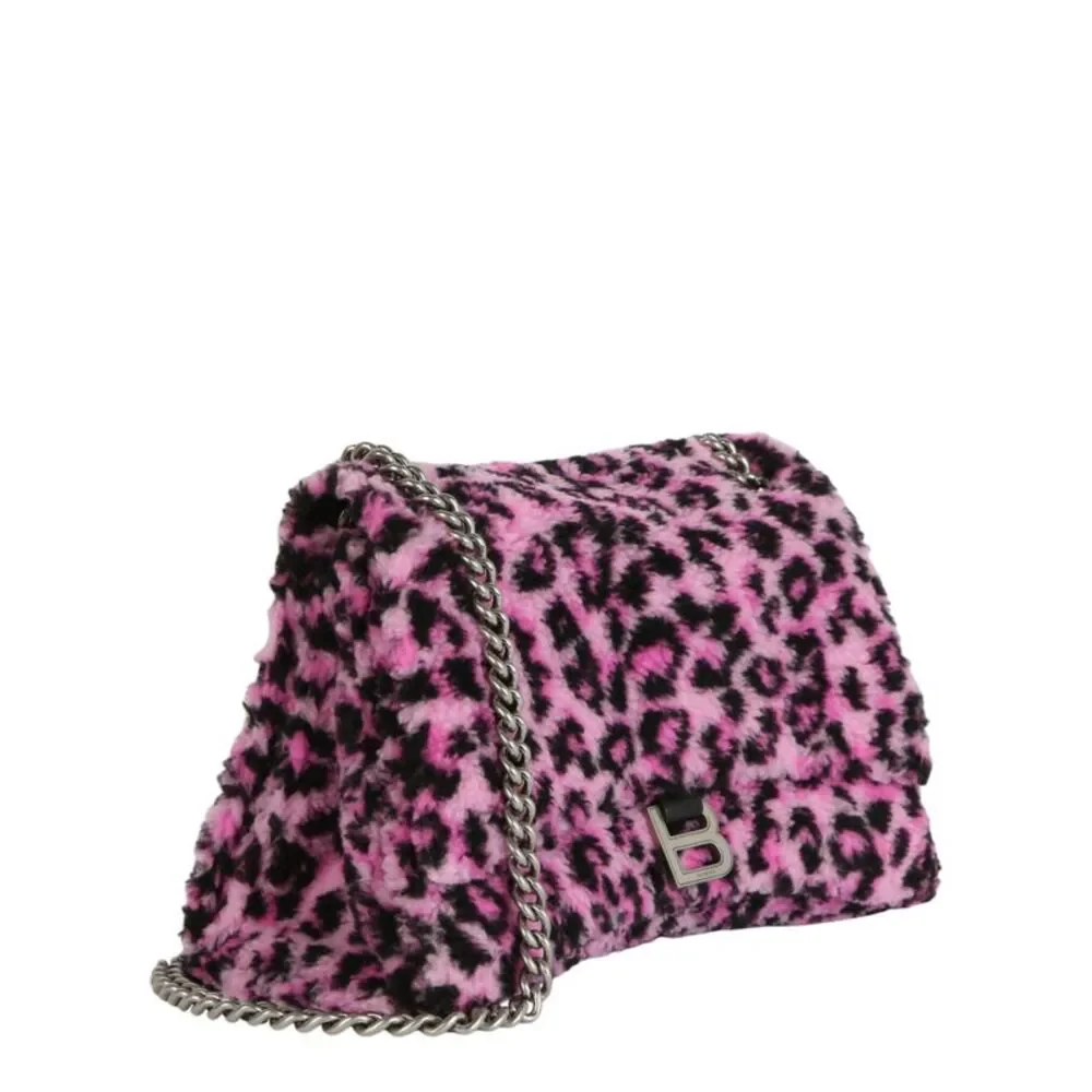 Balenciaga Crush Medium Chain Bag In Lepoard Print Womens